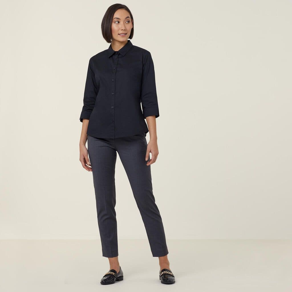 NNT Womens Avignon 3/4 Sleeve Shirt CATUKY (Black)_3