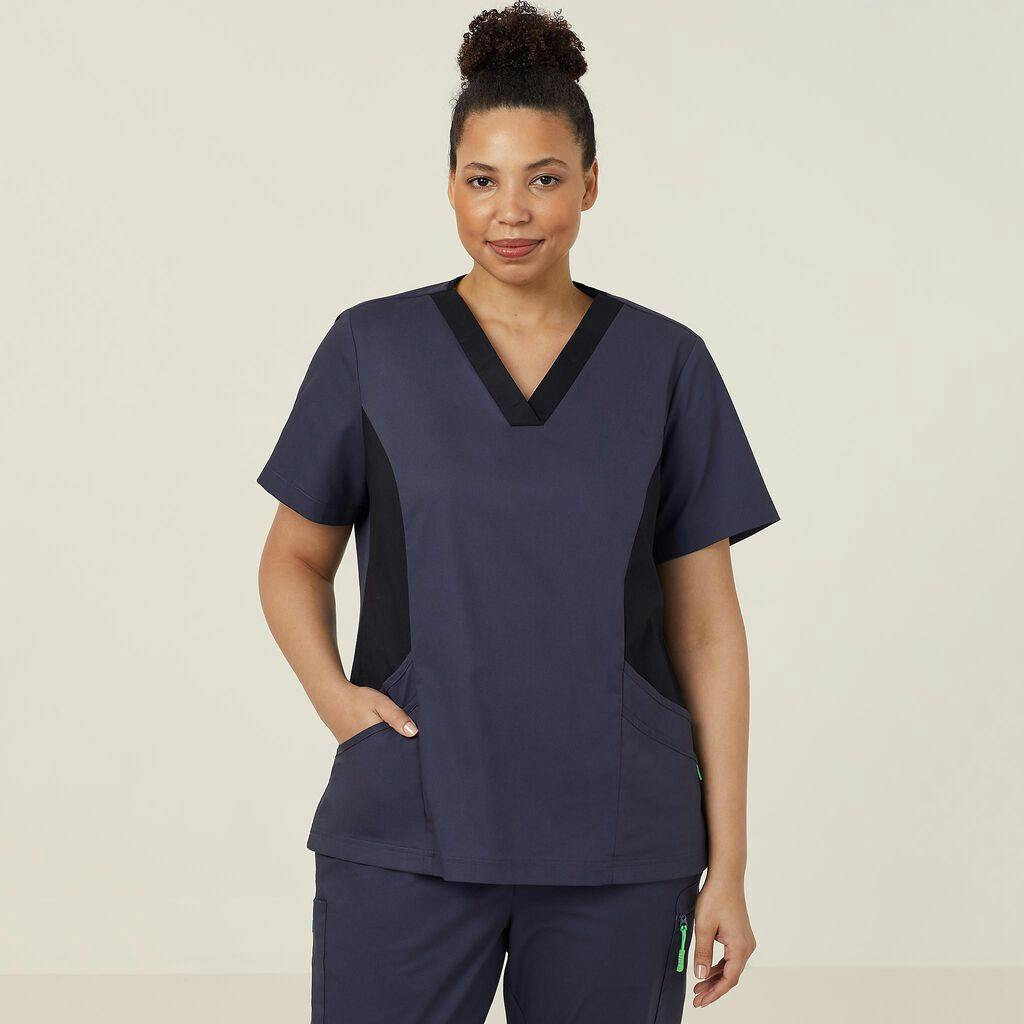 NNT Nightingale Scrub Top CATULL (Charcoal)