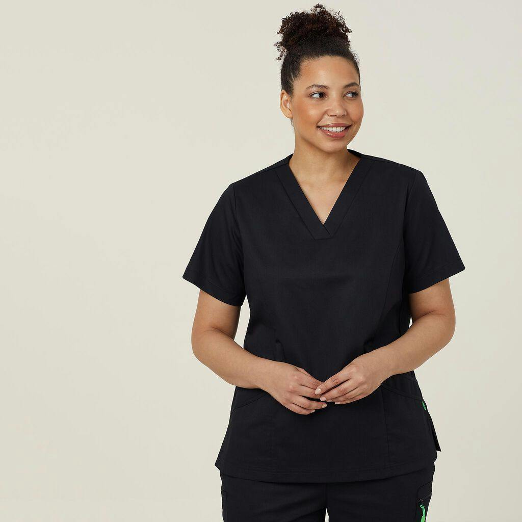 NNT Florence Scrub Top CATULM (Black)_0