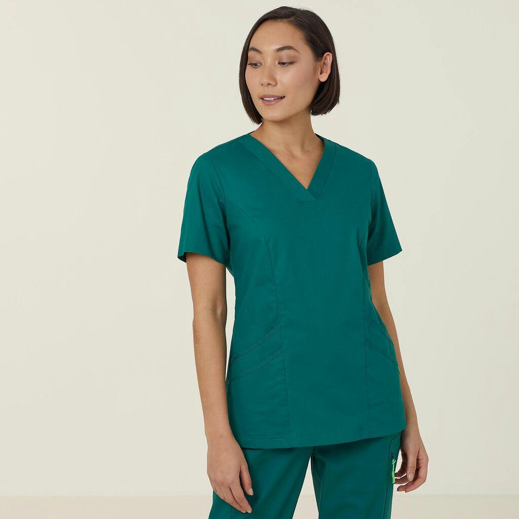 NNT Florence Scrub Top CATULM (Hunter Green)_0