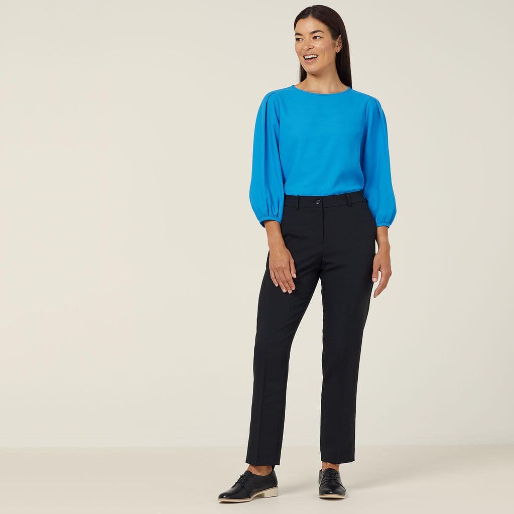 NNT French Georgette 3/4 Sleeve Top CATUPM (Cyan)_3