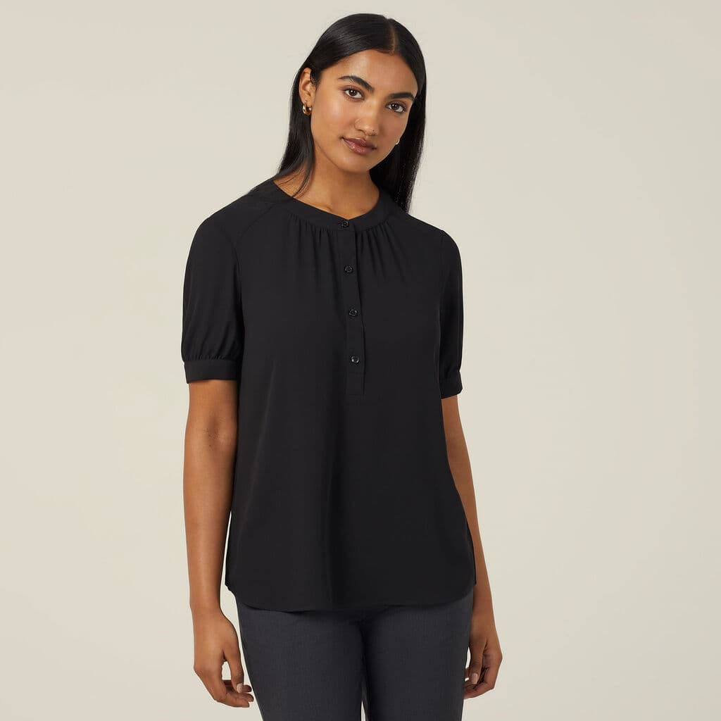 NNT Georgie Short Sleeve Blouse CATUQU (Black)