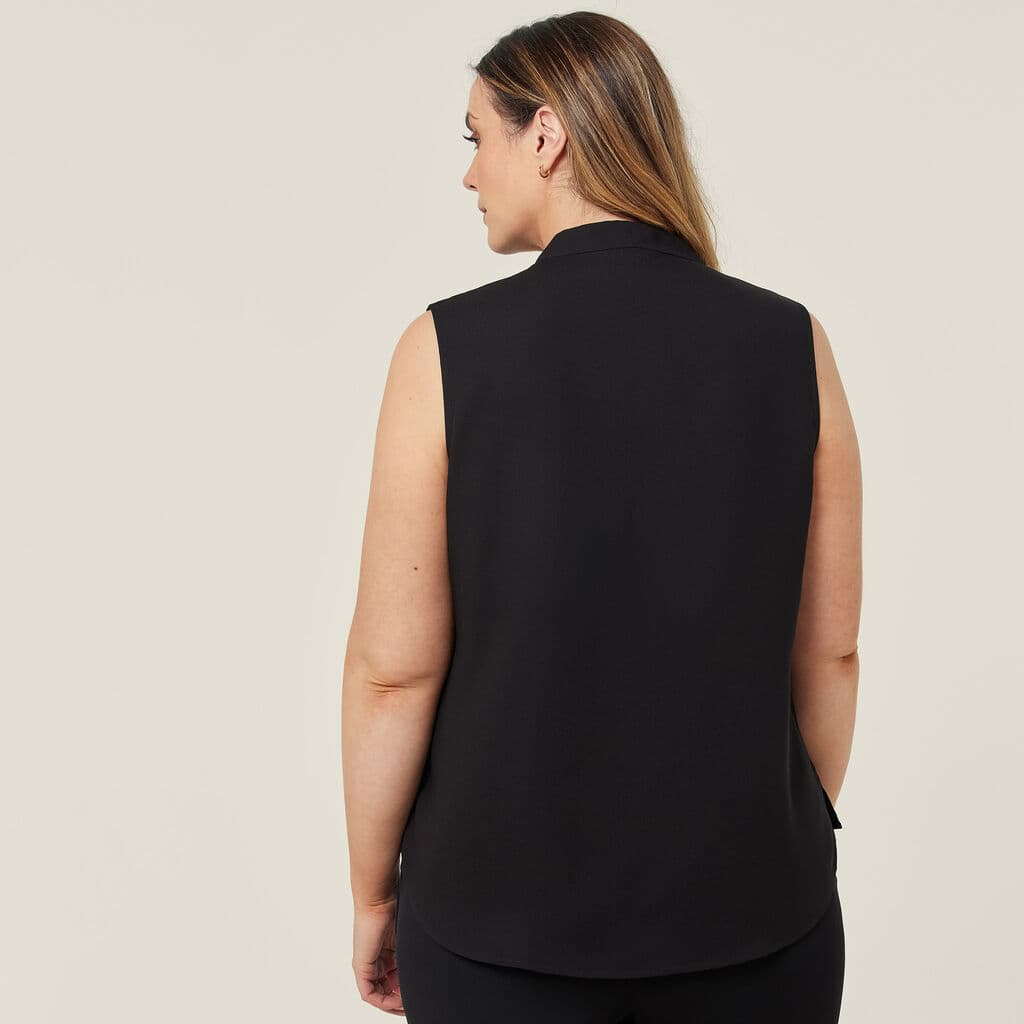 NNT Satin Back Crepe Sleeveless Blouse CATUQX (Black)_1