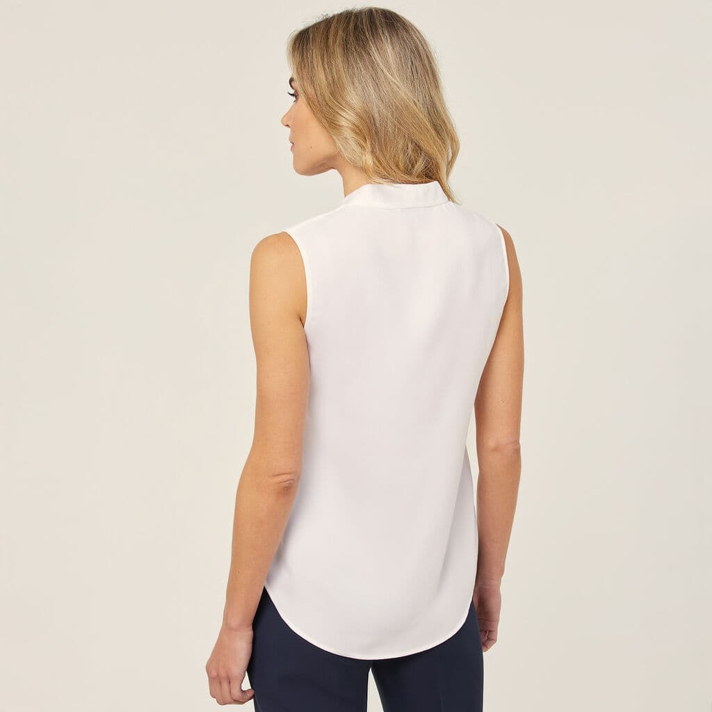 NNT Satin Back Crepe Sleeveless Blouse CATUQX (White)_2