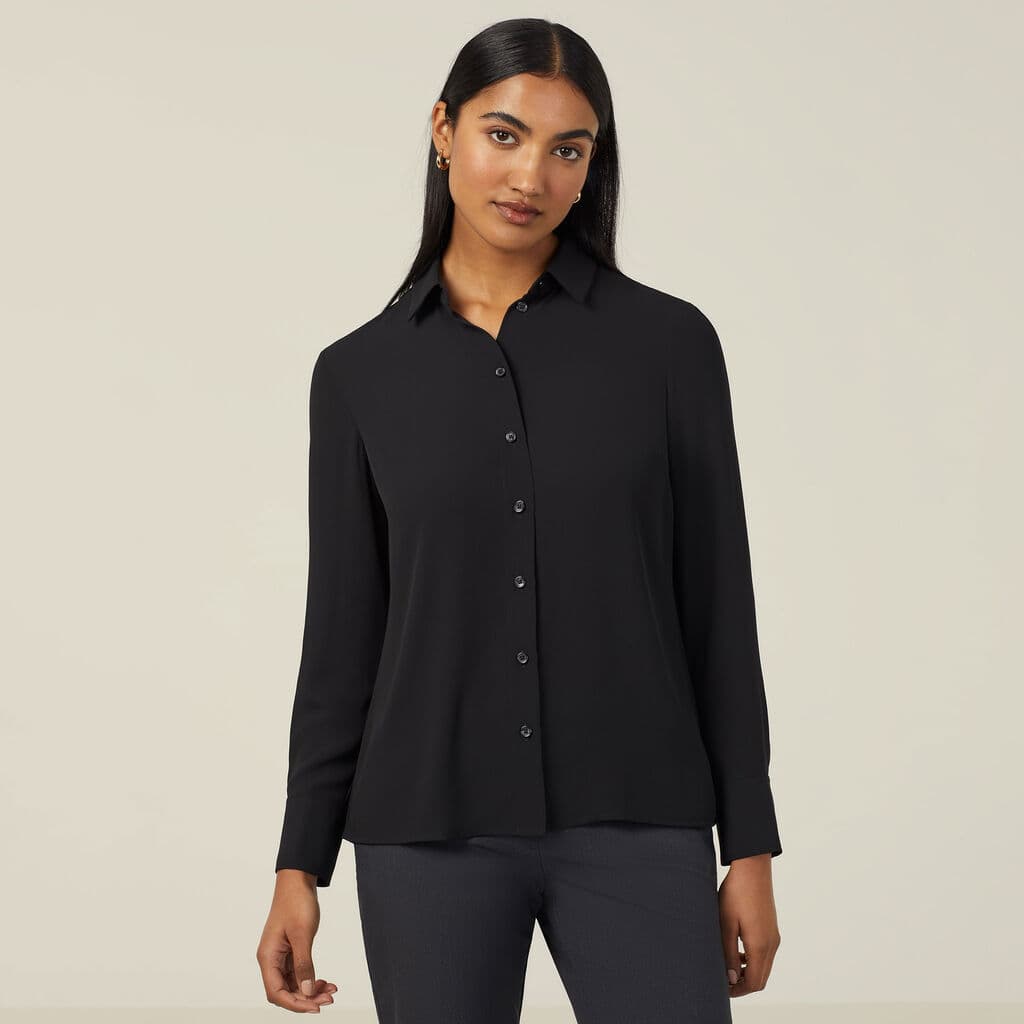 NNT Georgie Long Sleeve Unstructured Shirt CATUQY (Black)
