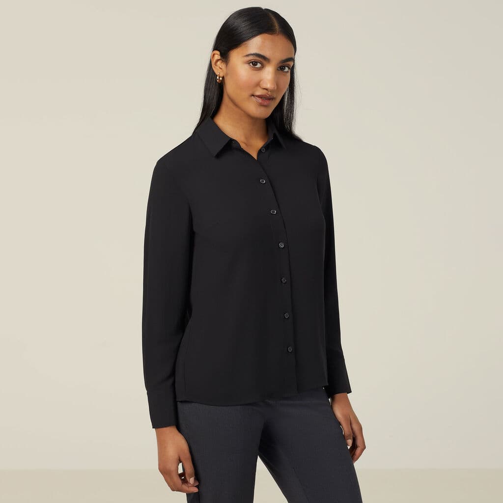 NNT Georgie Long Sleeve Unstructured Shirt CATUQY (Black)_1