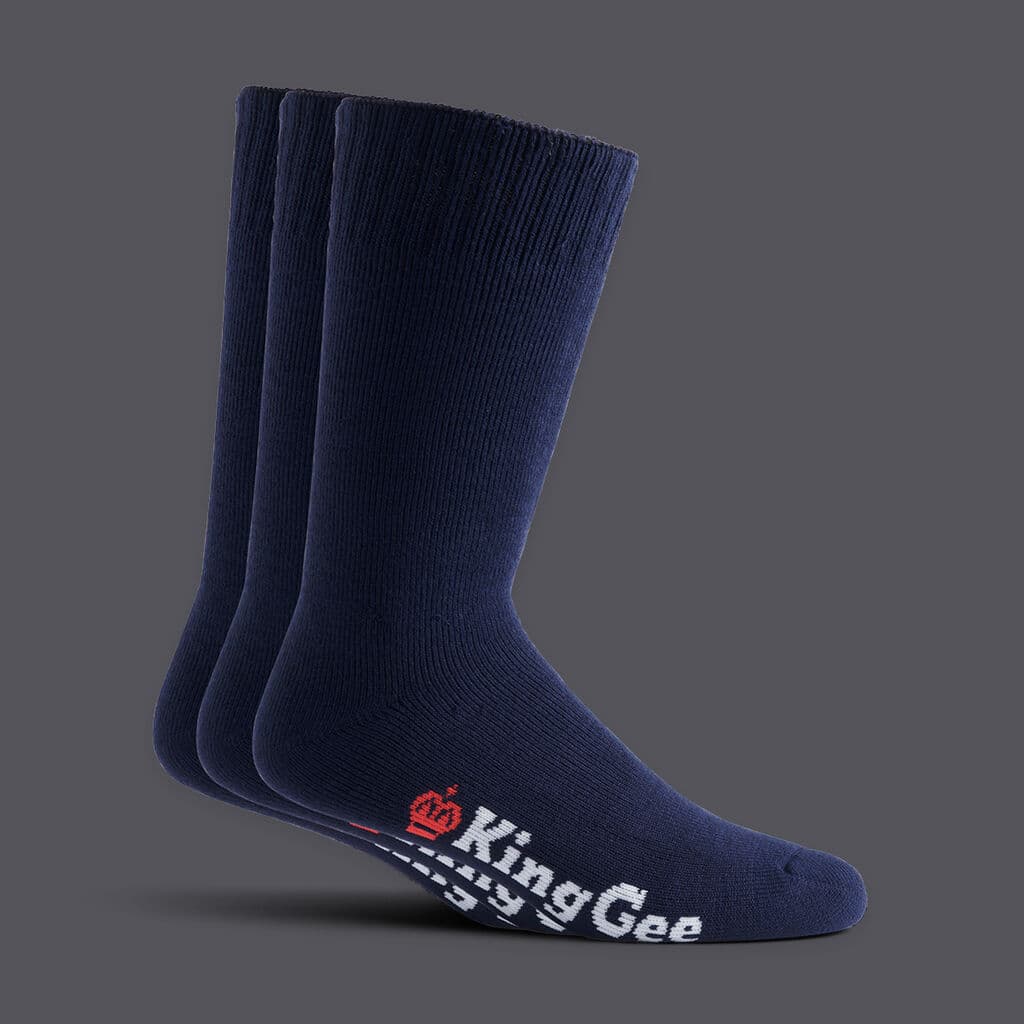 KingGee Men's Bamboo 3-Pack Work Socks (Navy)