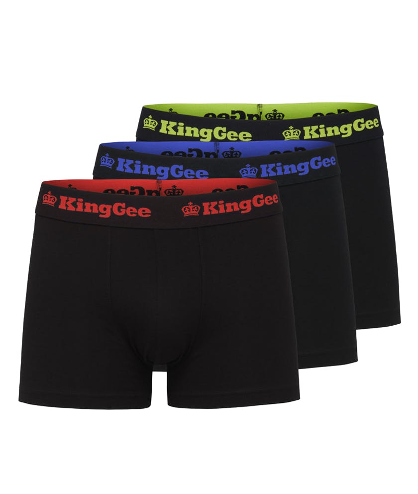 KingGee Mens Cotton Trunk 3 Pack (Black)_0