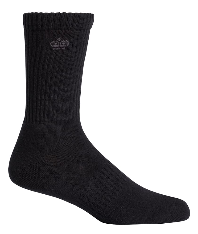 KingGee Mens Crew Cotton Work Sock - 5 Pack (Black)_1