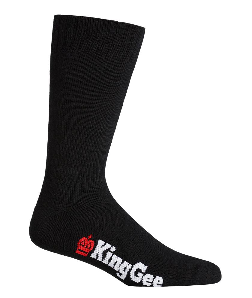 KingGee Mens 3 Pack Bamboo Work Socks (Black)_2