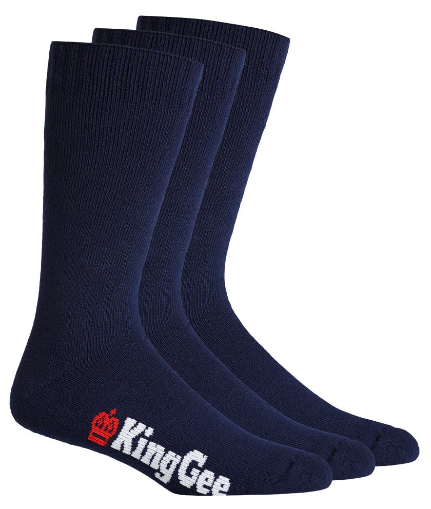 KingGee Mens 3 Pack Bamboo Work Socks (Navy)_0