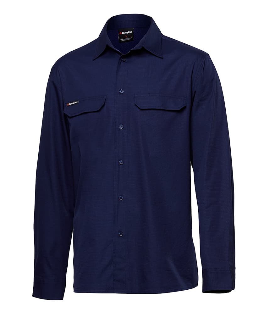 KingGee Mens Workcool Pro Shirt Long Sleeve (Navy)