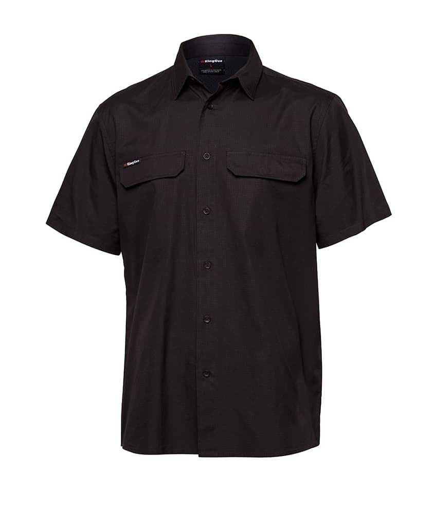 KingGee Mens Workcool Pro Shirt Short Sleeve (Charcoal)