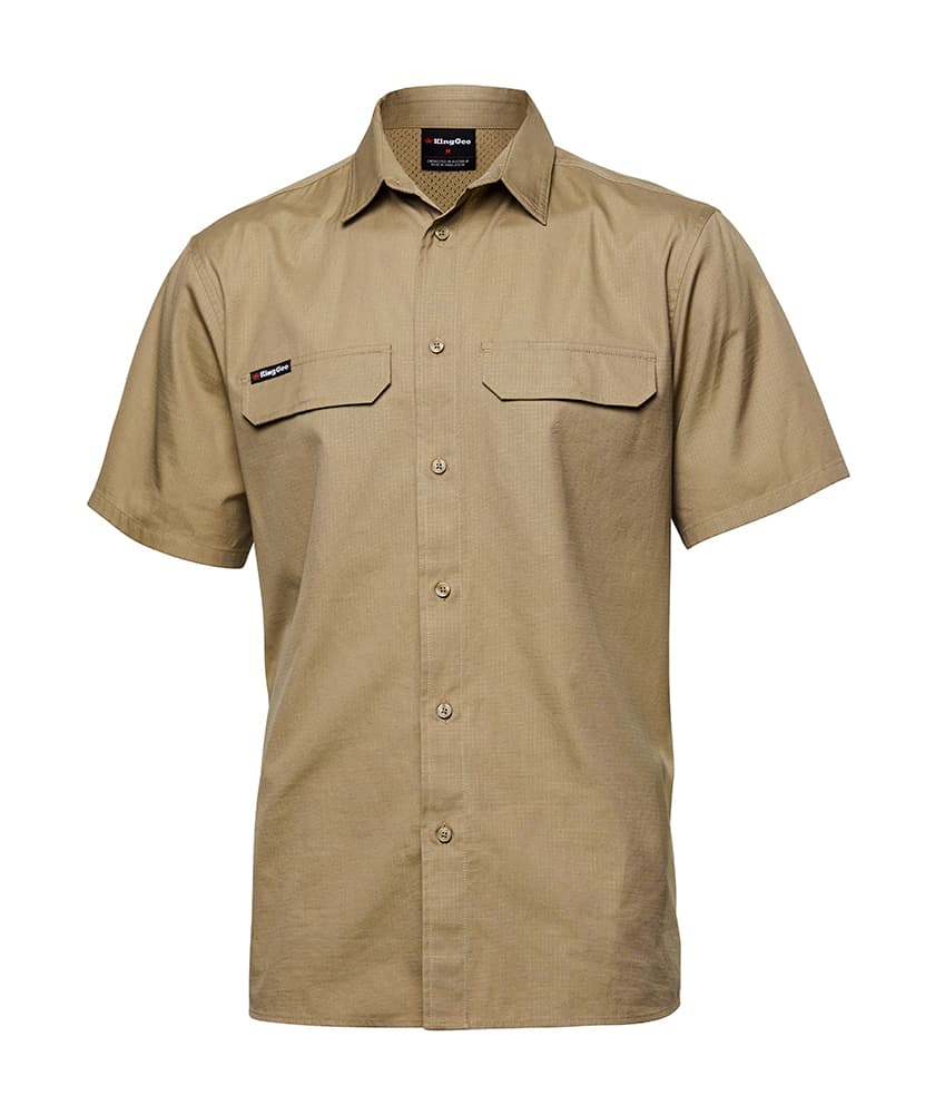 KingGee Mens Workcool Pro Shirt Short Sleeve (Khaki)