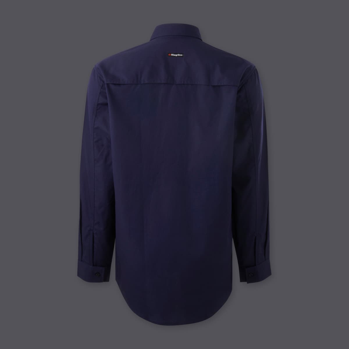 KingGee Mens Workcool Vented Closed Front Shirt Long Sleeve (Navy)_2