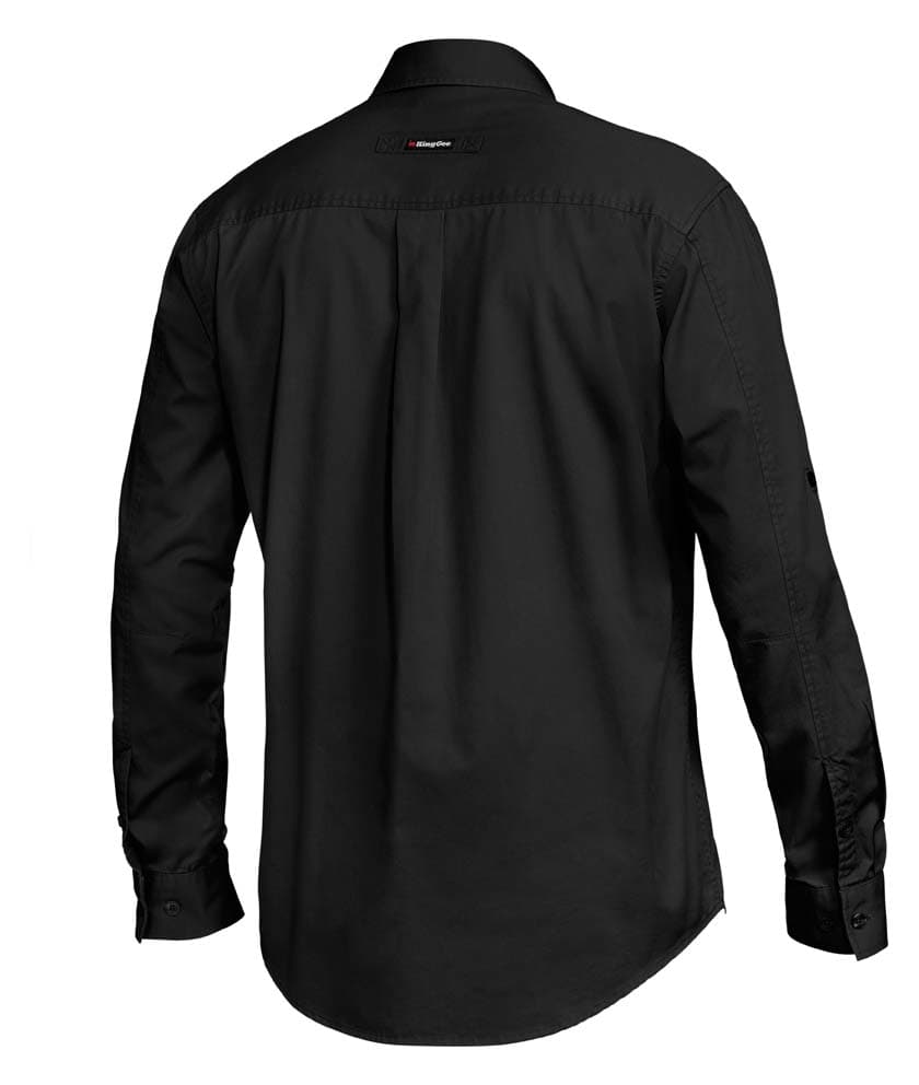KingGee Mens Tradies Shirt Long Sleeve (Black)_1