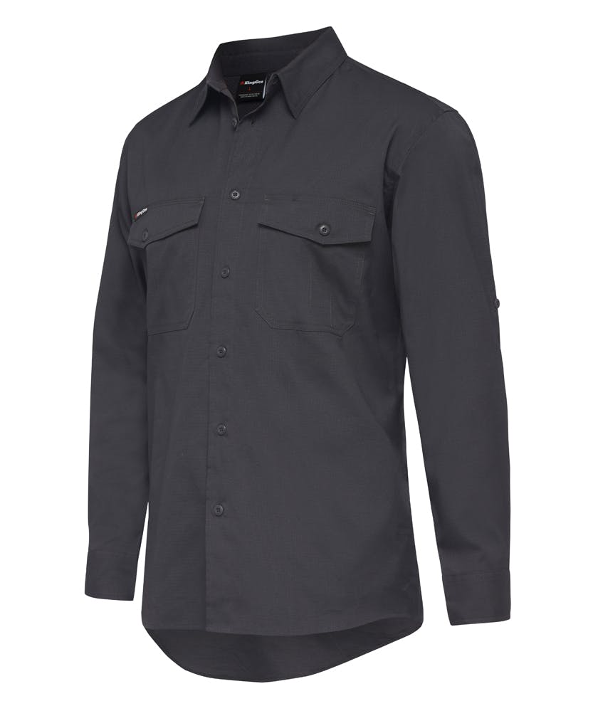 KingGee Mens Workcool 2 Shirt Long Sleeve (Charcoal)_0