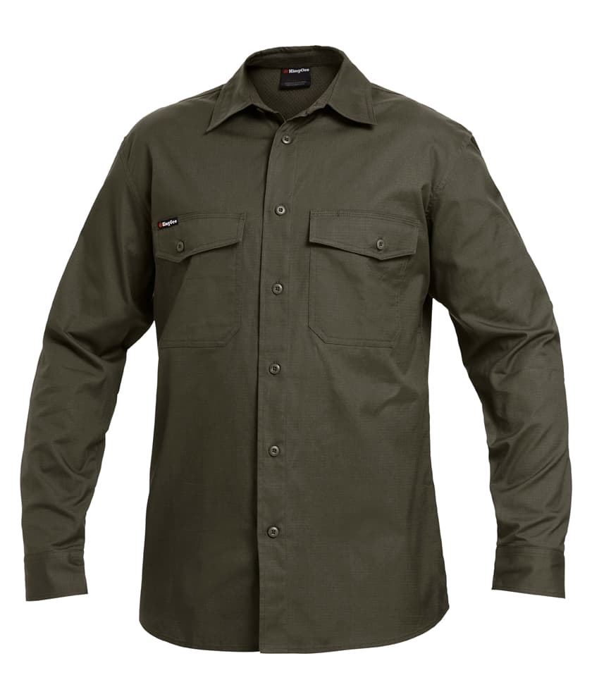 KingGee Mens Workcool 2 Shirt Long Sleeve (Green)