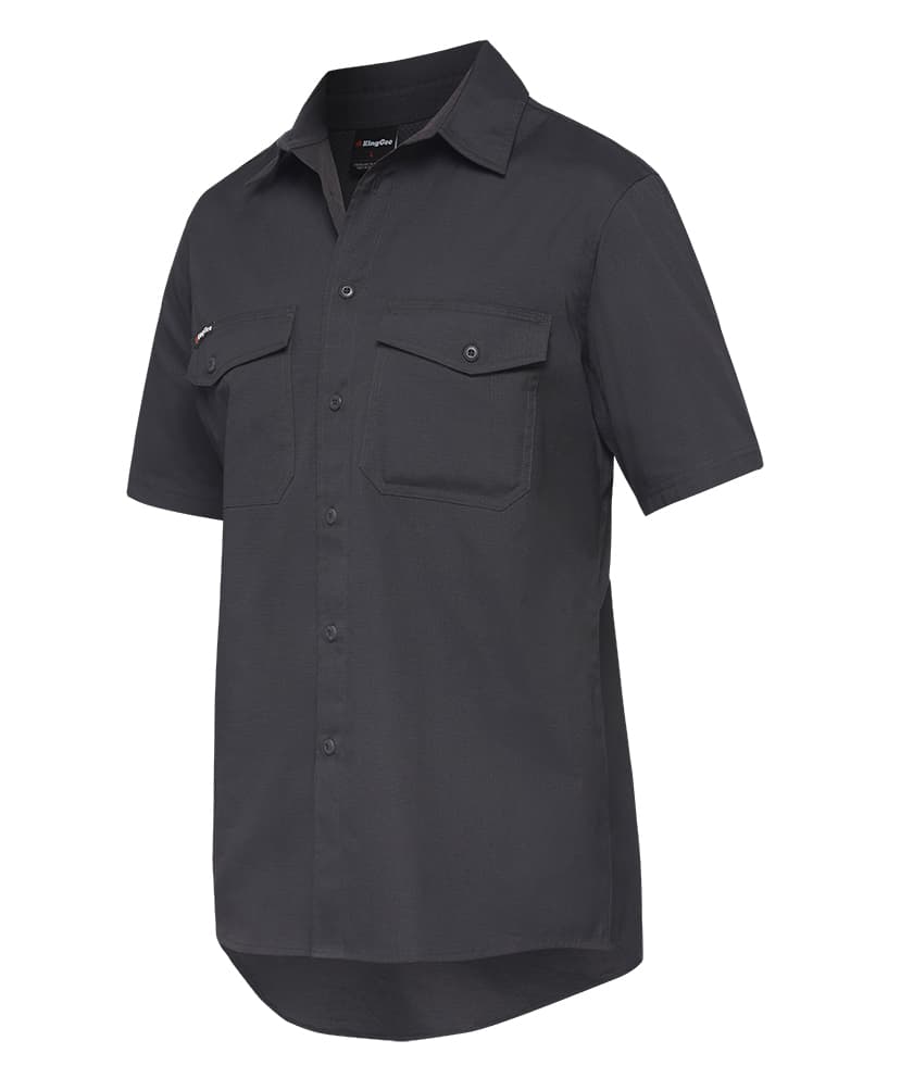 KingGee Mens Workcool 2 Shirt Short Sleeve (Charcoal)