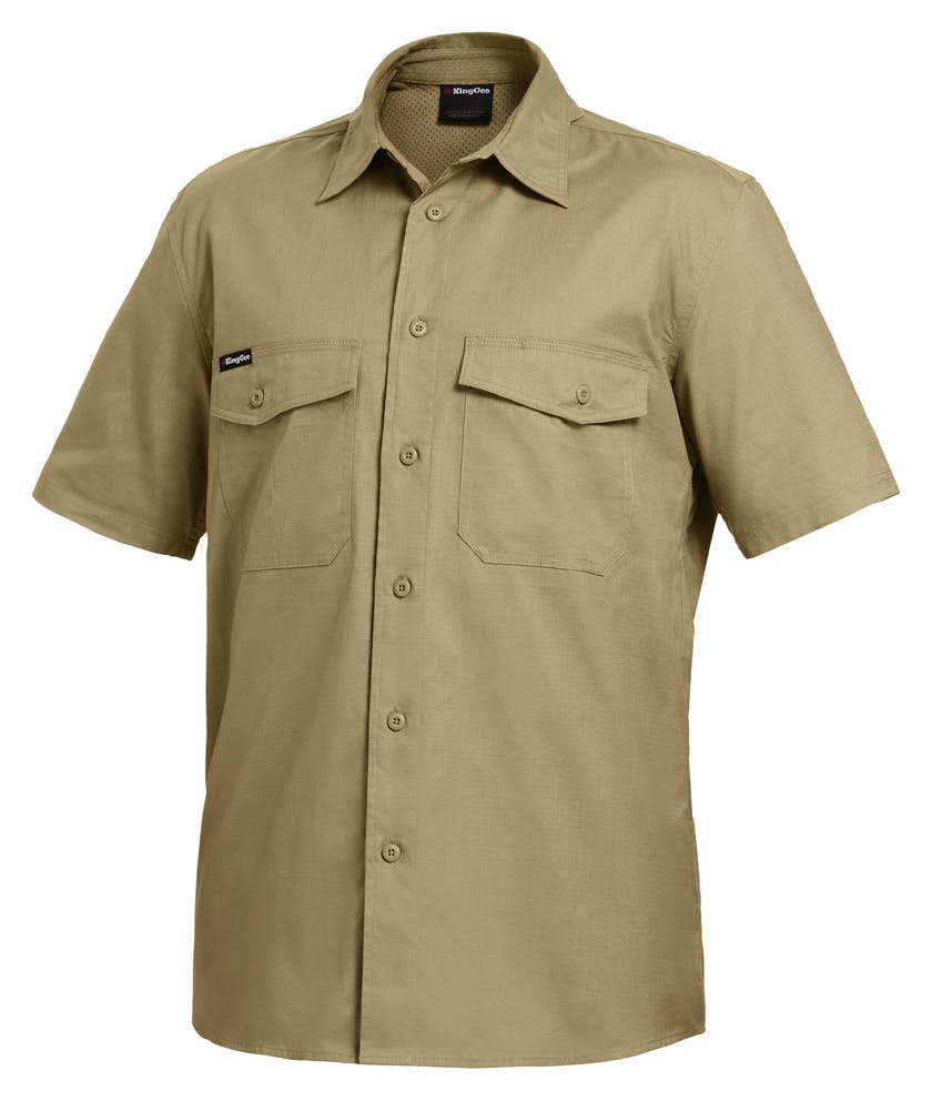 KingGee Mens Workcool 2 Shirt Short Sleeve (Khaki)_0