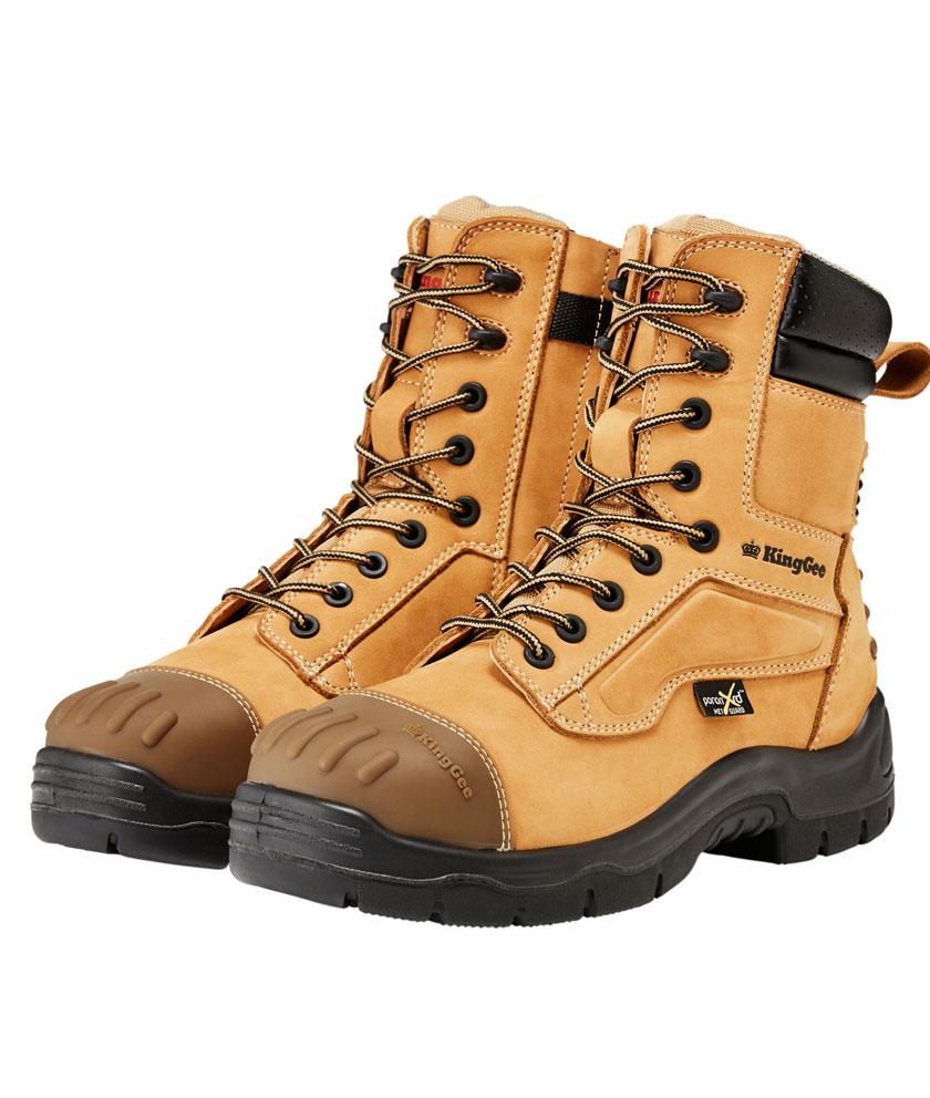 KingGee Mens Phoenix 8Z Side Zip Boot Nubuck (Wheat)_4