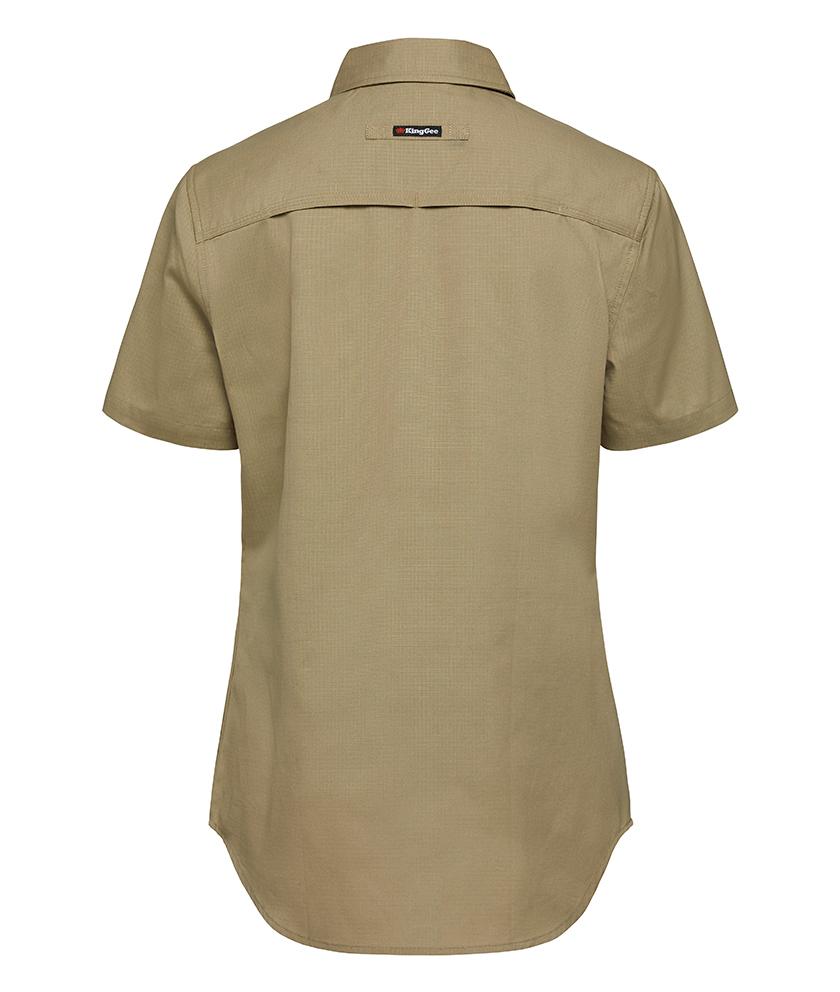 KingGee Womens Workcool 2 Shirt Short Sleeve (Khaki)_1