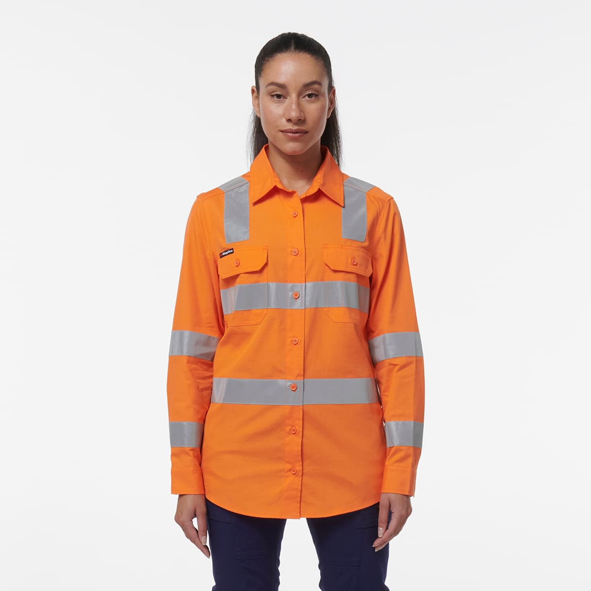 KingGee Women’s Workcool Vented Vic Rail Shirt (Special Purpose Orange)