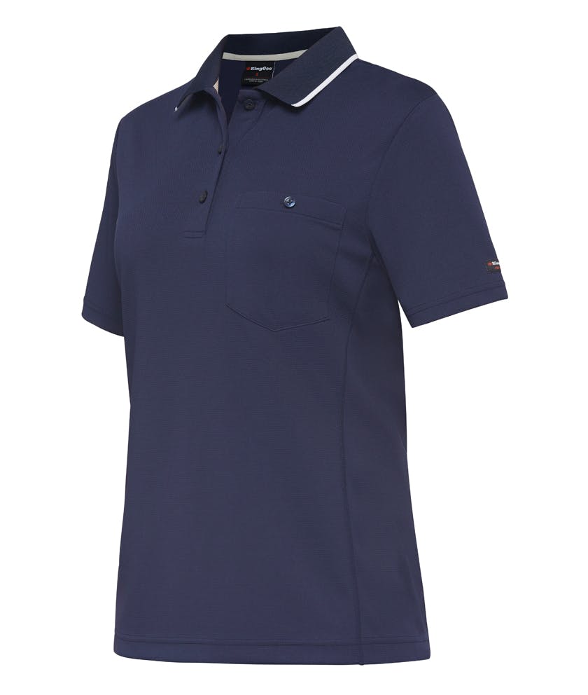 KingGee Workcool Hyperfreeze Womens Polo Short Sleeve (Navy)_0