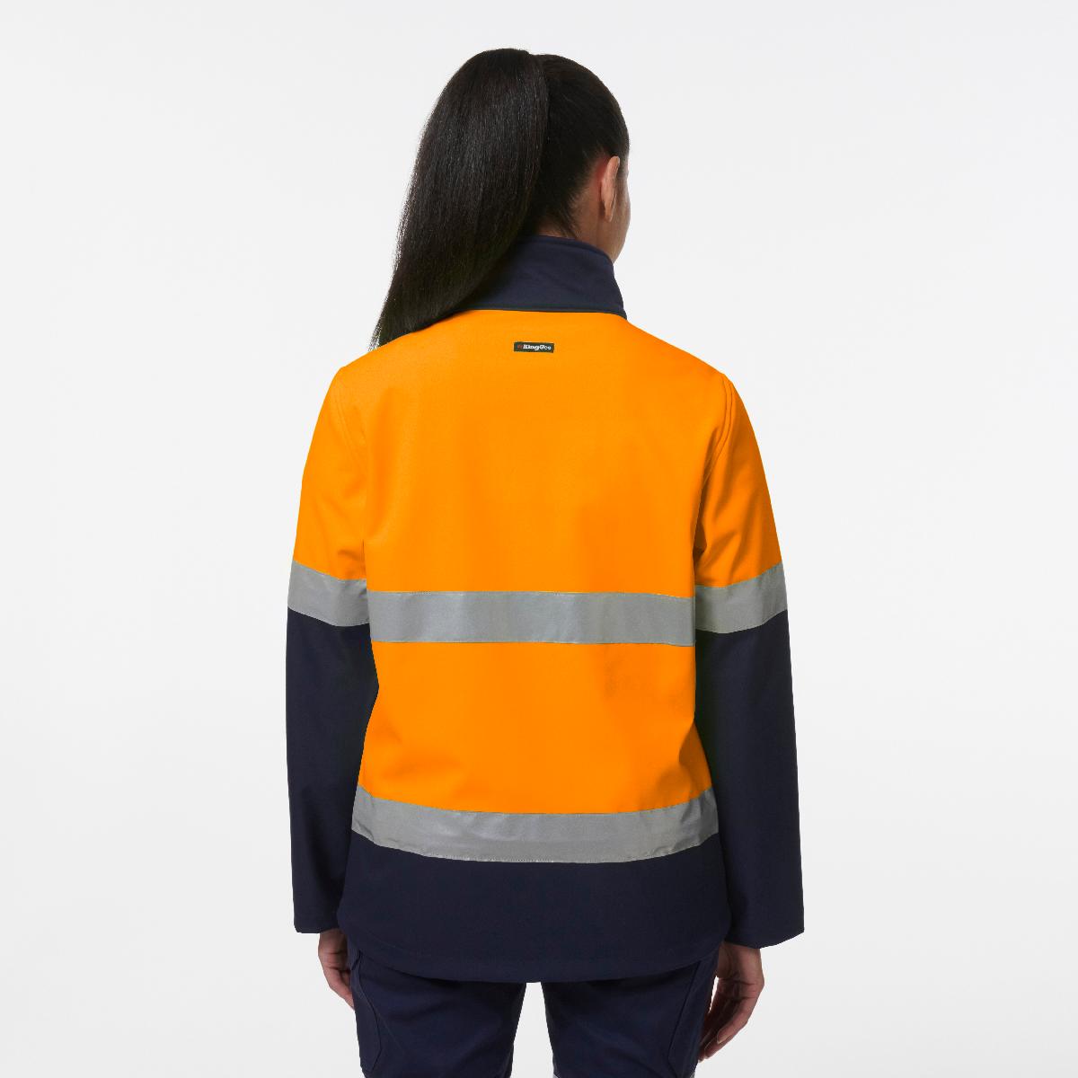 KingGee Women’s Reflective Soft Shell Jacket (Orange/Navy)_3