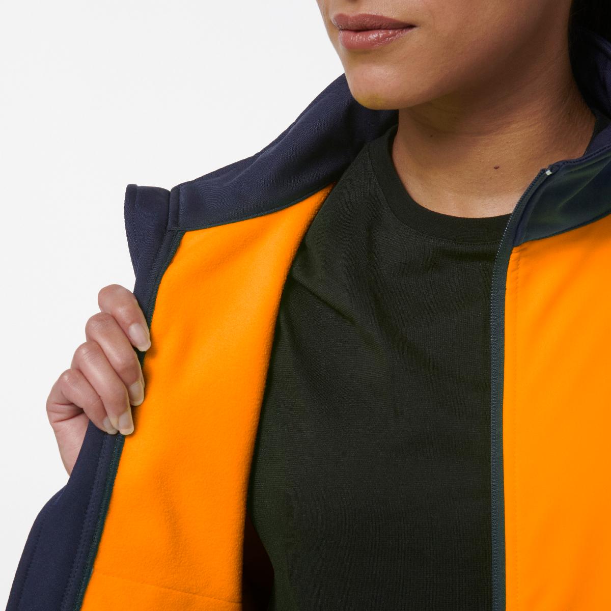 KingGee Women’s Reflective Soft Shell Jacket (Orange/Navy)_5