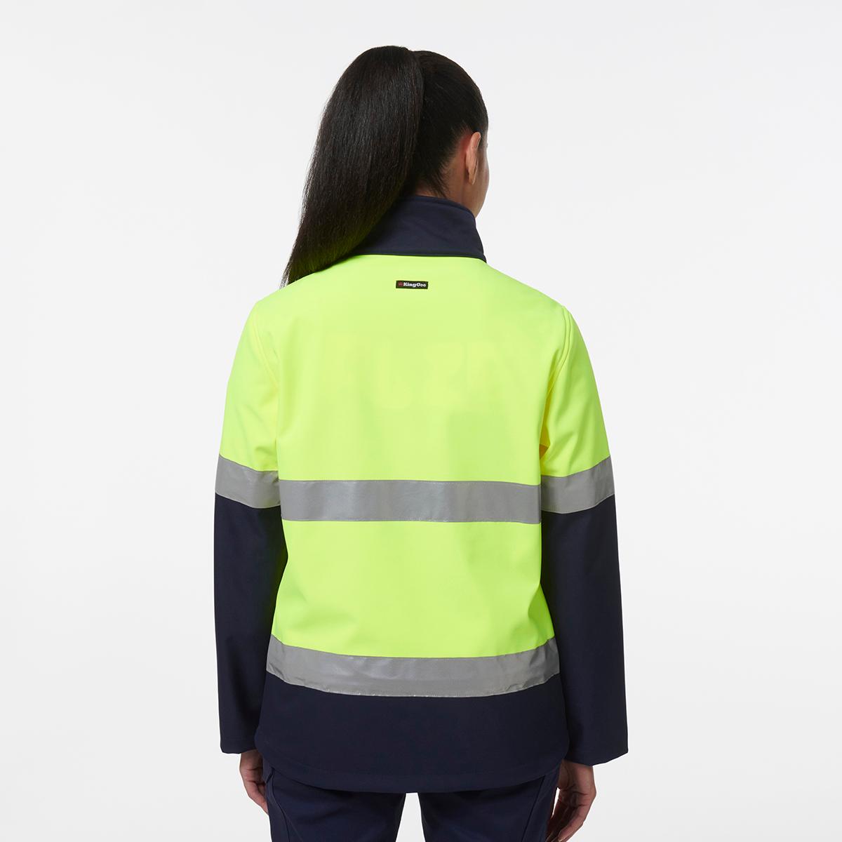 KingGee Women’s Reflective Soft Shell Jacket (Yellow/Navy)_3