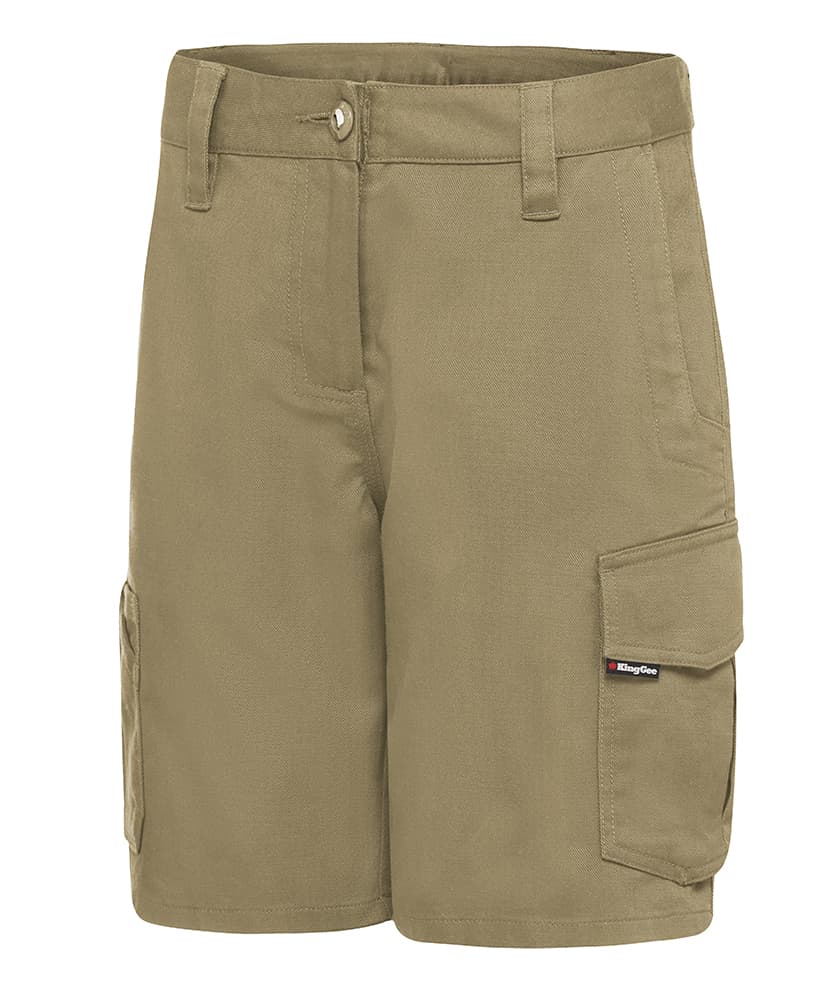 KingGee Womens Workcool Shorts (Khaki)