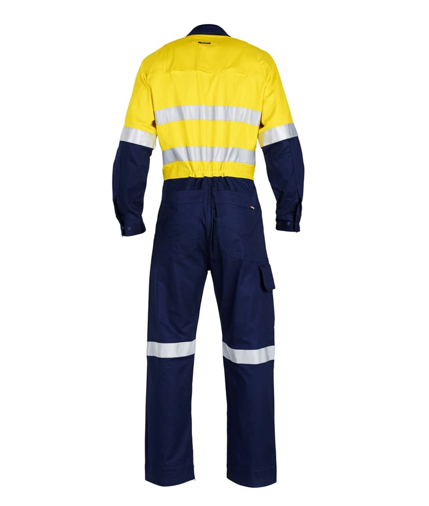 KingGee Mens Workcool2 Reflective Spliced Overall (Yellow/Navy)_1