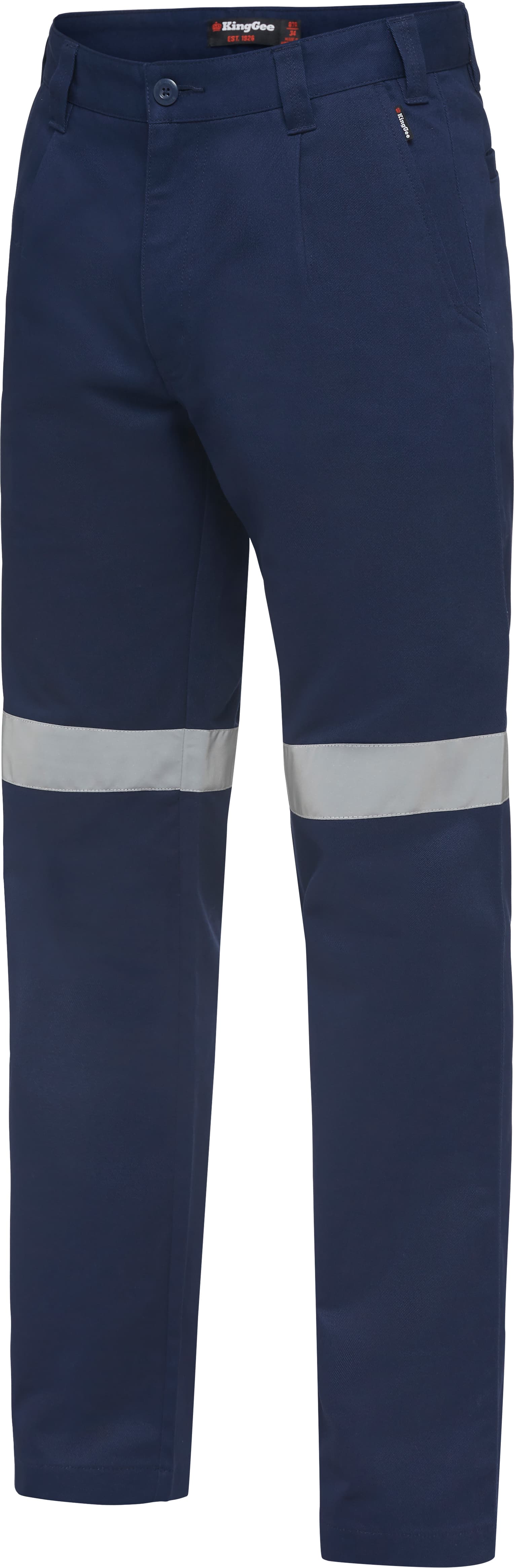 KingGee Mens Reflective Drill Pants (Navy)