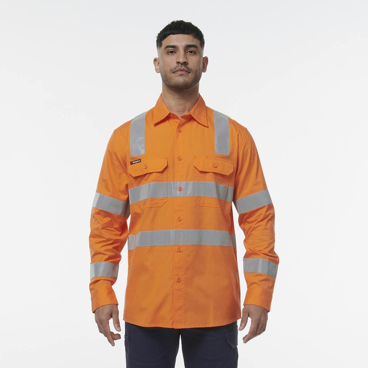 KingGee Workcool Vented Vic Rail Shirt (Orange)