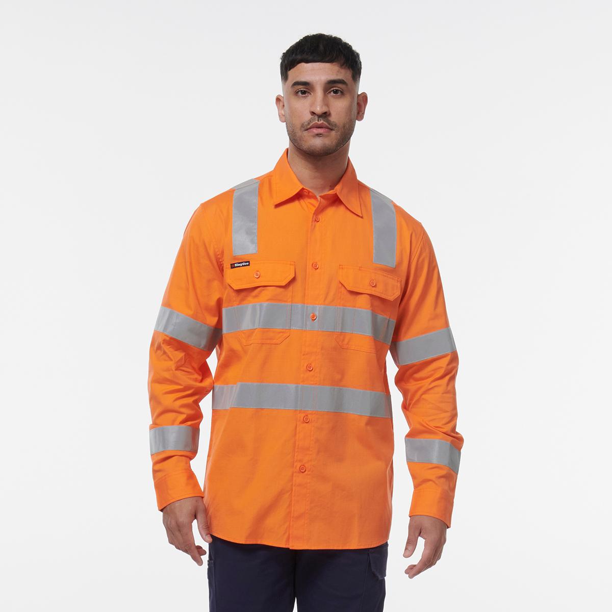 KingGee Workcool Vented Vic Rail Shirt (Orange)_2