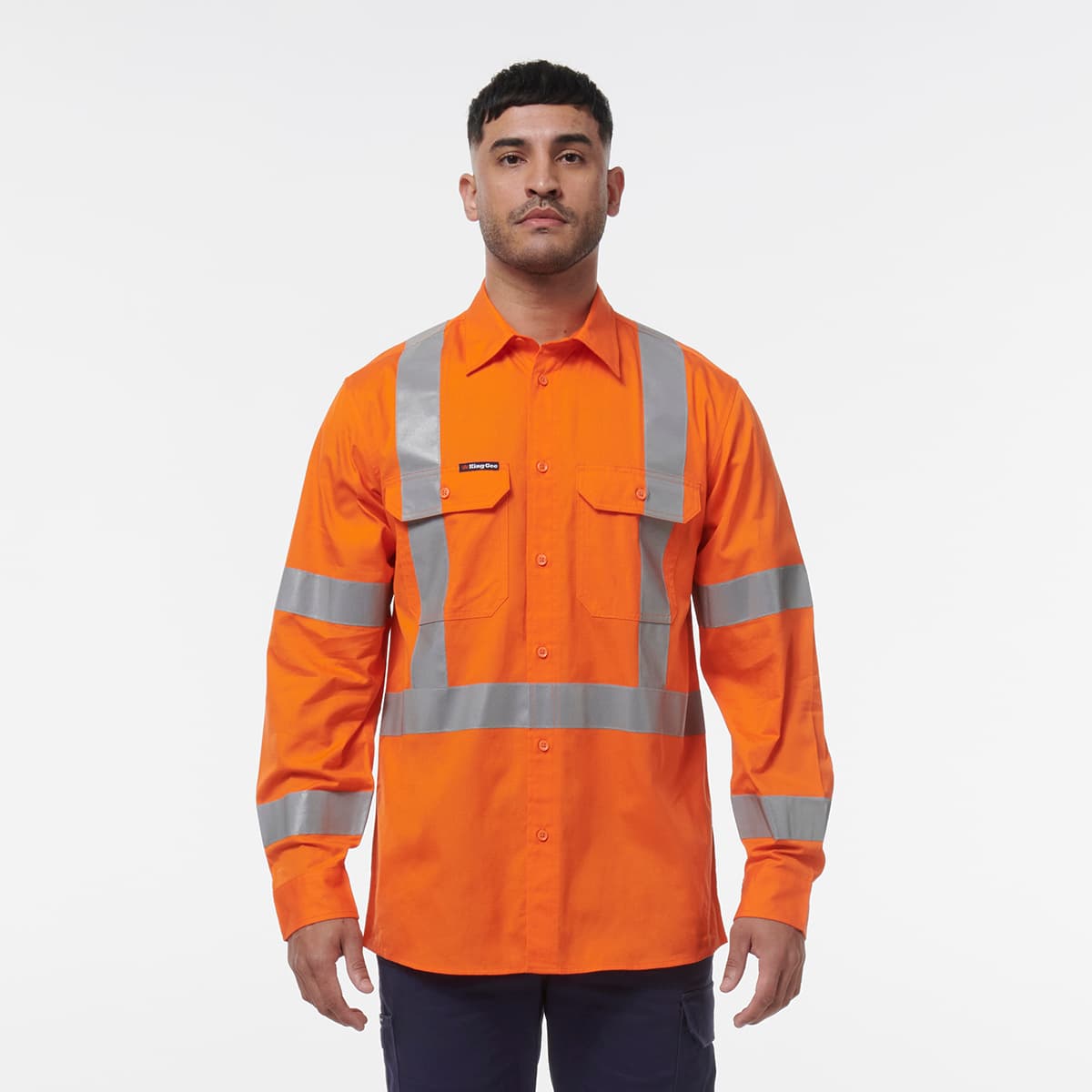 KingGee Workcool Vented NSW Rail Shirt (Orange)