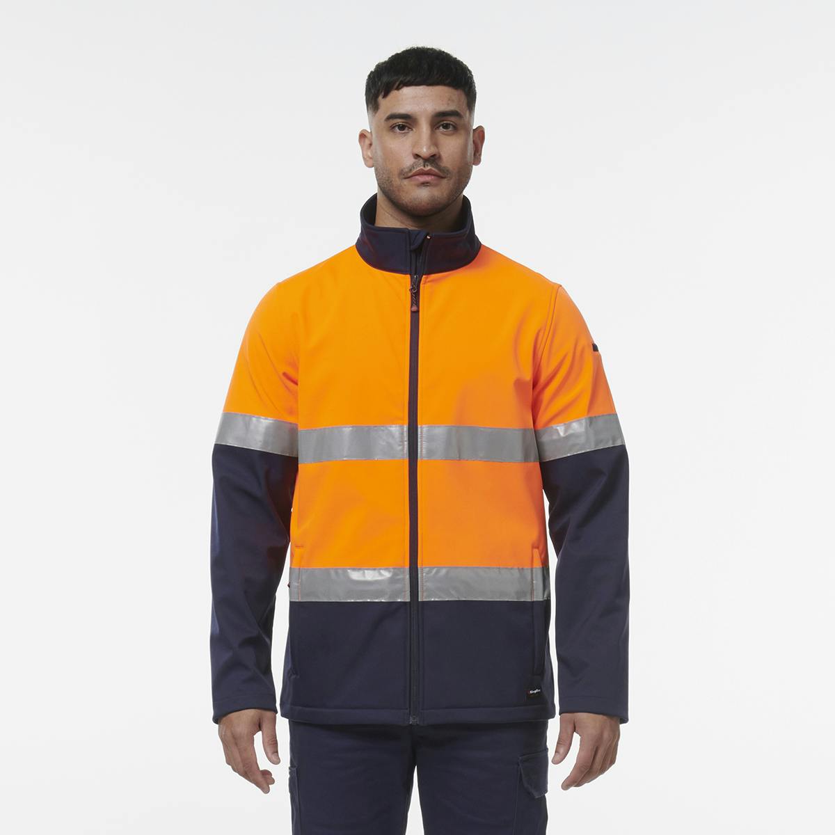 KingGee Reflective Softshell Jacket (Orange/Navy)_0