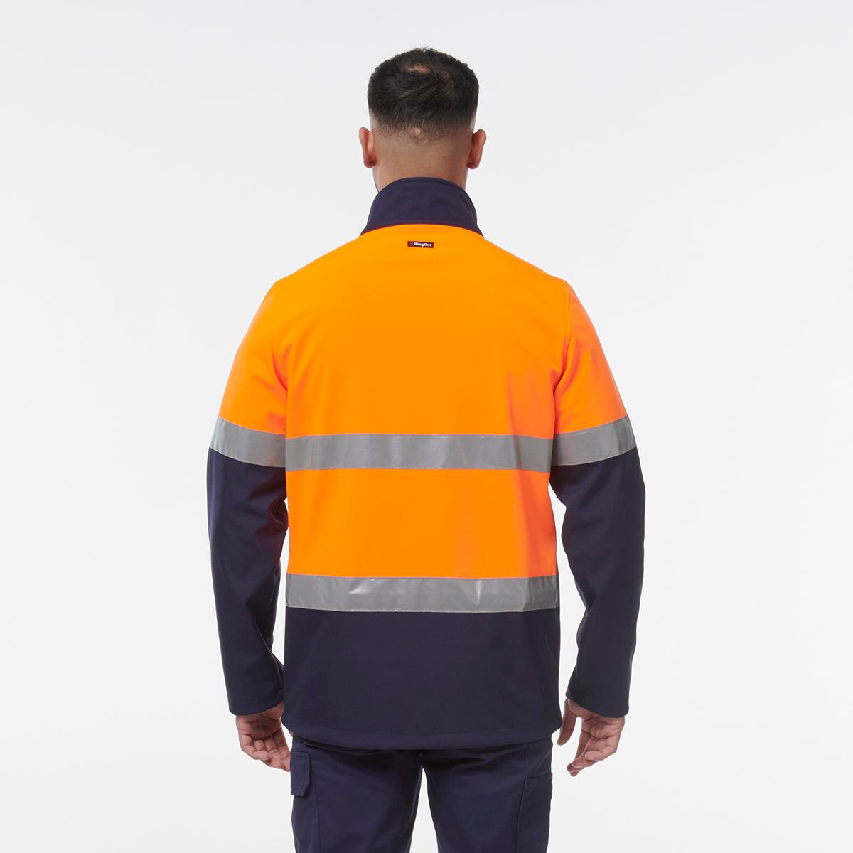 KingGee Reflective Softshell Jacket (Orange/Navy)_3