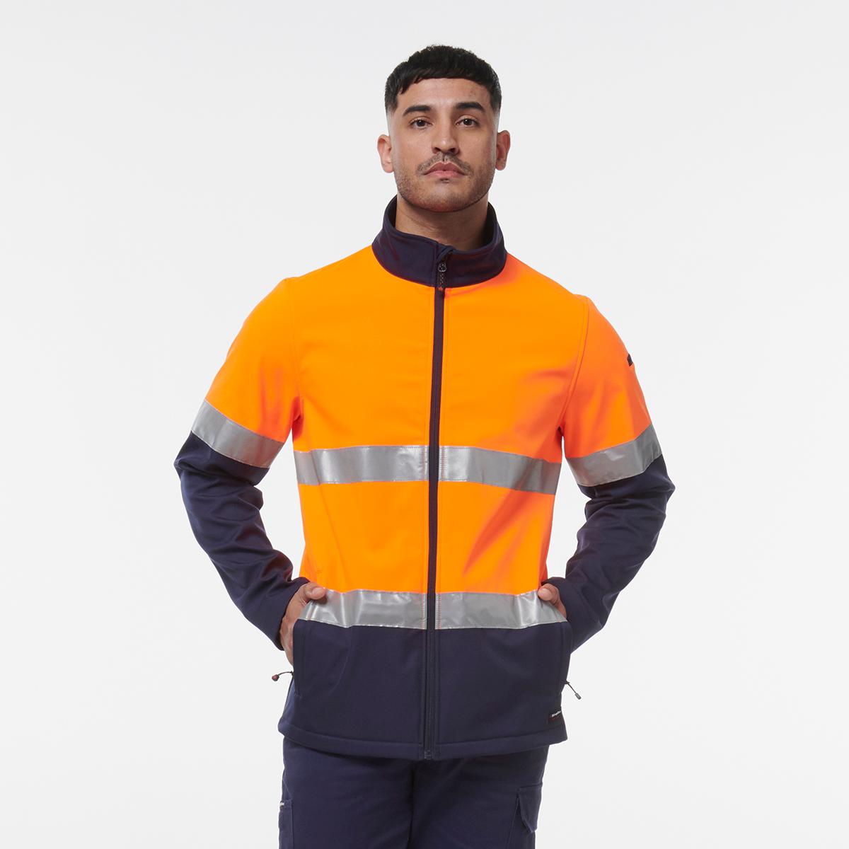 KingGee Reflective Softshell Jacket (Orange/Navy)_4