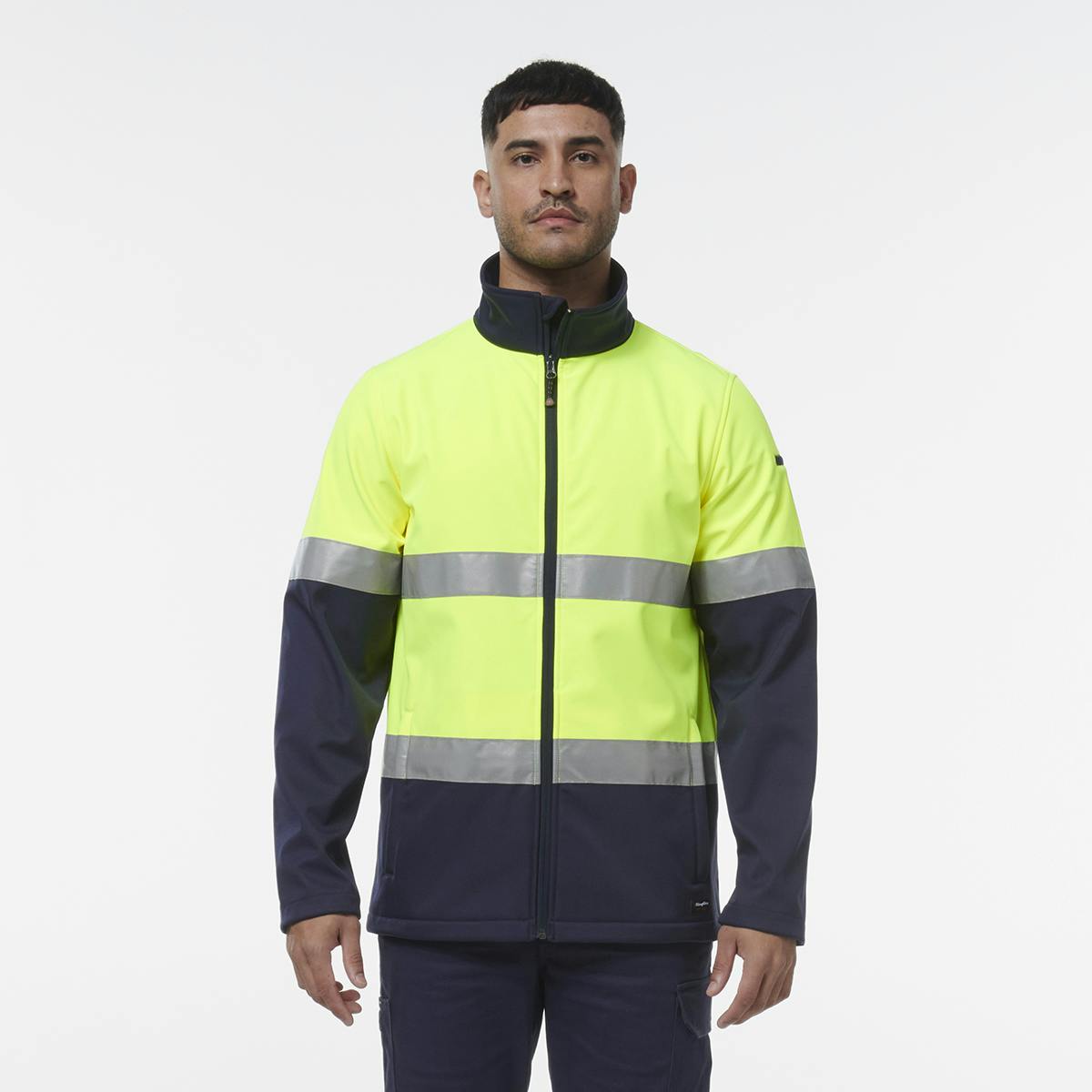 KingGee Reflective Softshell Jacket (Yellow/Navy)_0