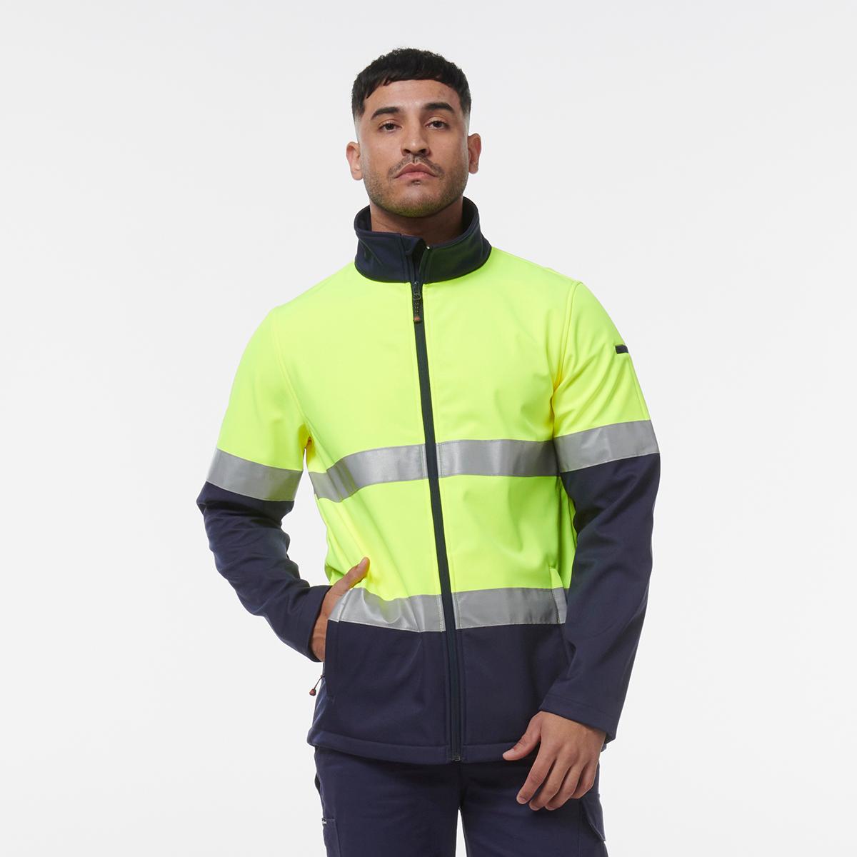 KingGee Reflective Softshell Jacket (Yellow/Navy)_1