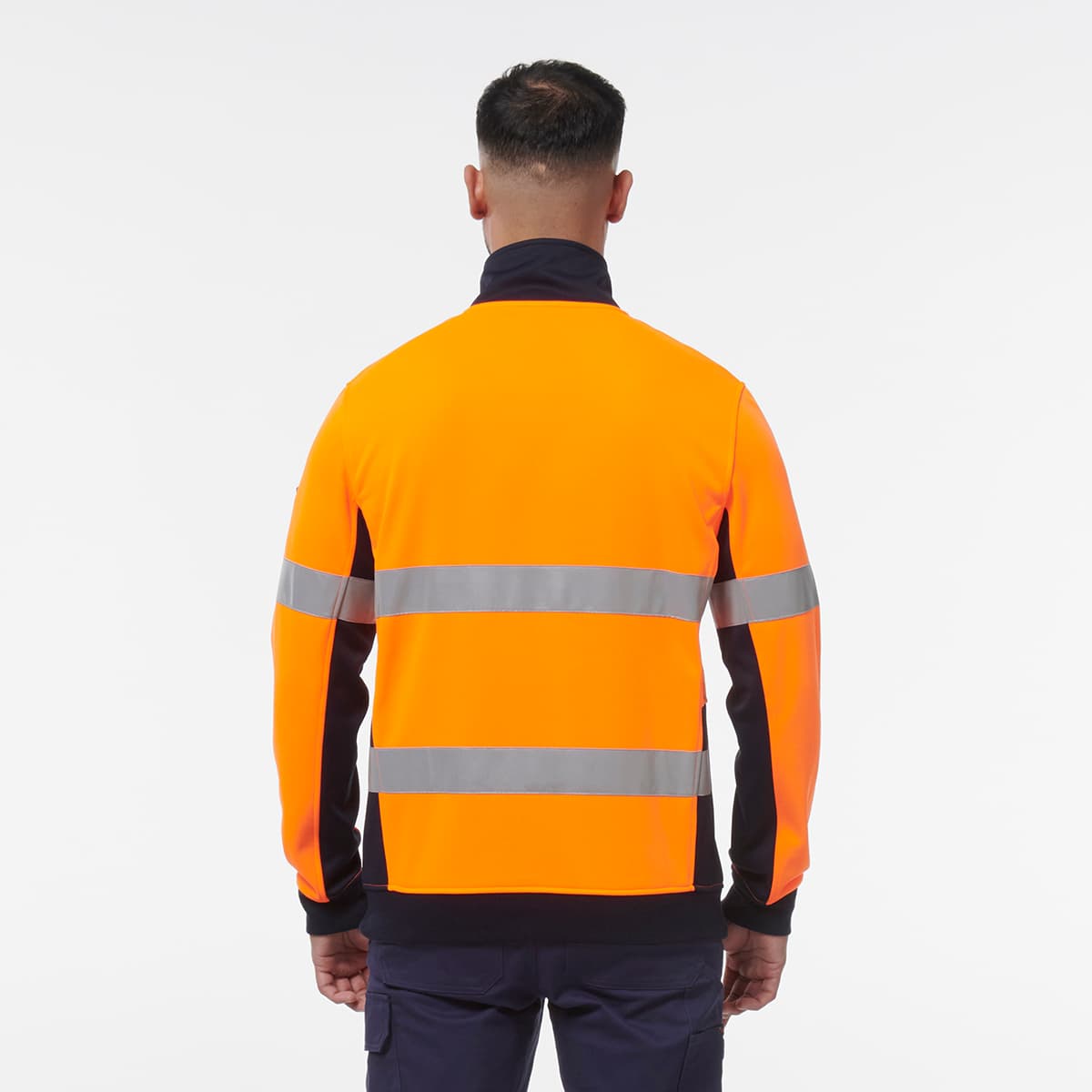 KingGee Reflective 1/4 Zip Fleece (Orange/Navy)_4