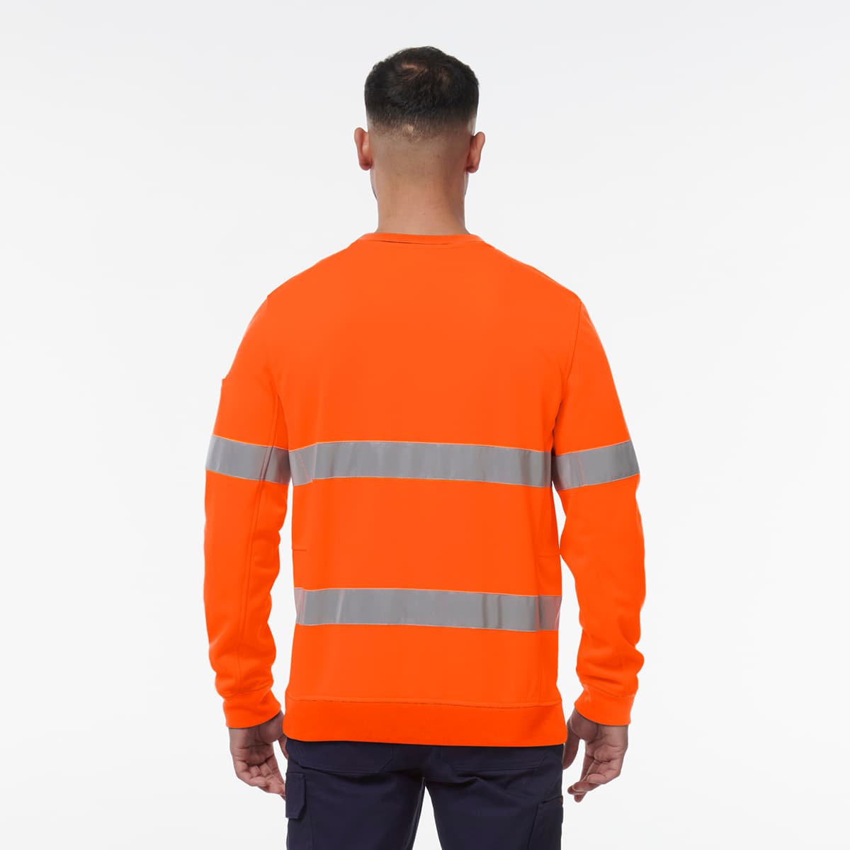 KingGee Reflective Crew Neck Fleece (Orange)_4