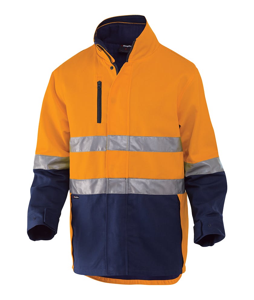 KingGee Reflective 3 in 1 Cotton Jacket (Orange/Navy)_0