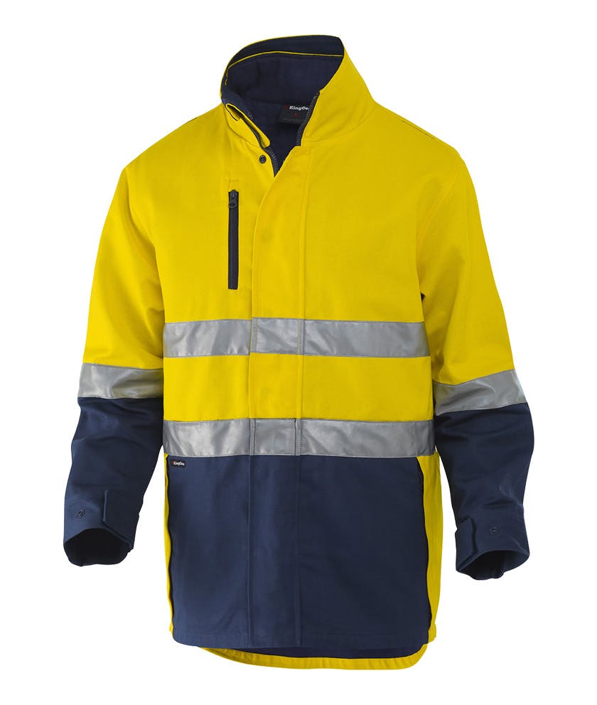 KingGee Reflective 3 in 1 Cotton Jacket (Yellow/Navy)_0