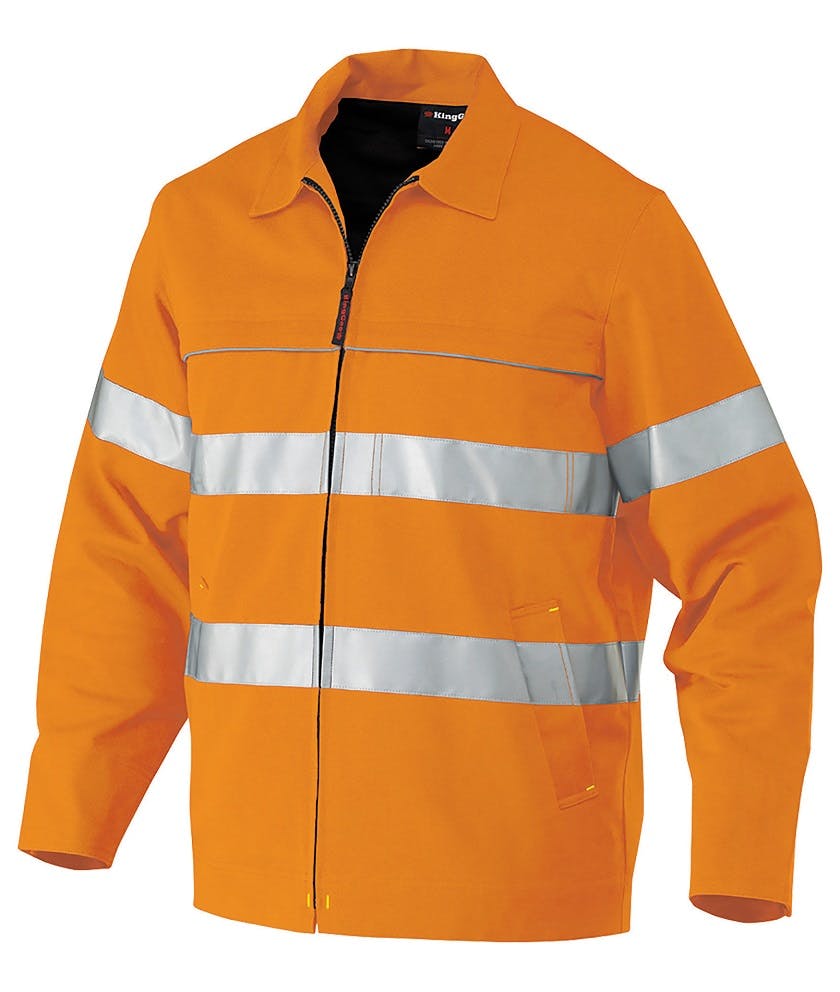 KingGee Mens Reflective Nano-Tex Jacket (Orange)_0