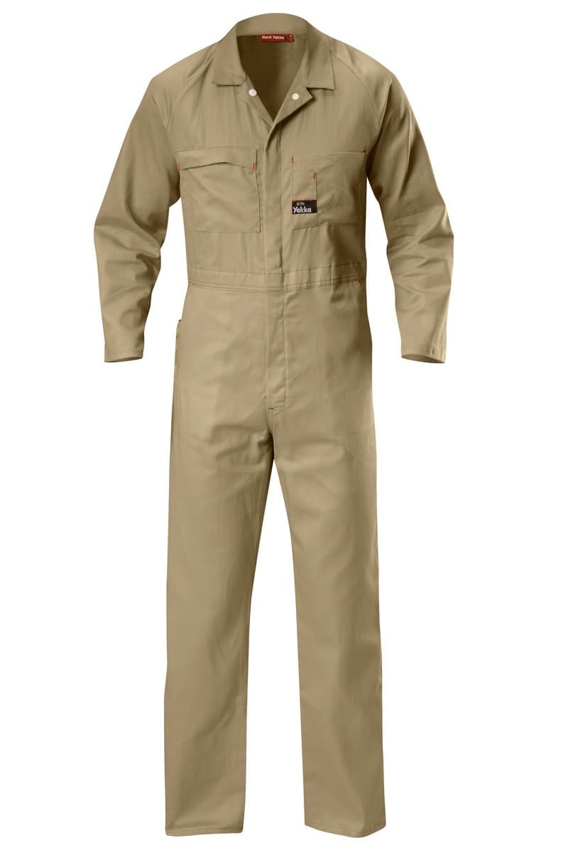 Hard Yakka Foundations Lightweight Cotton Drill Coverall (Khaki)