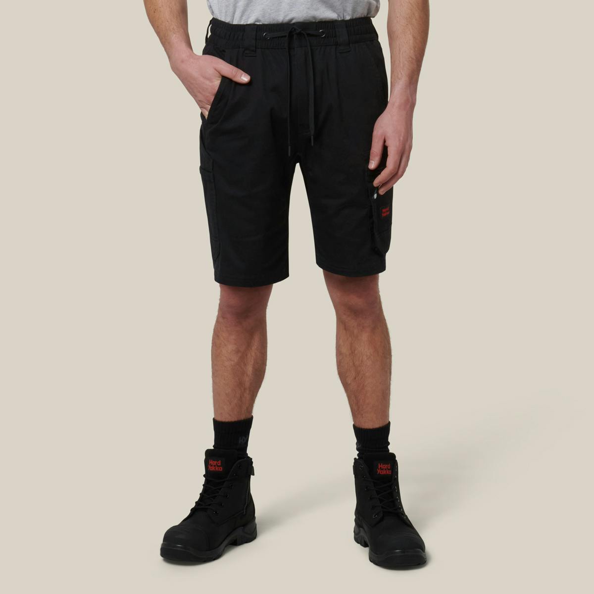 Hard Yakka Mens Toughmaxx Mid Shorts (Black)_0