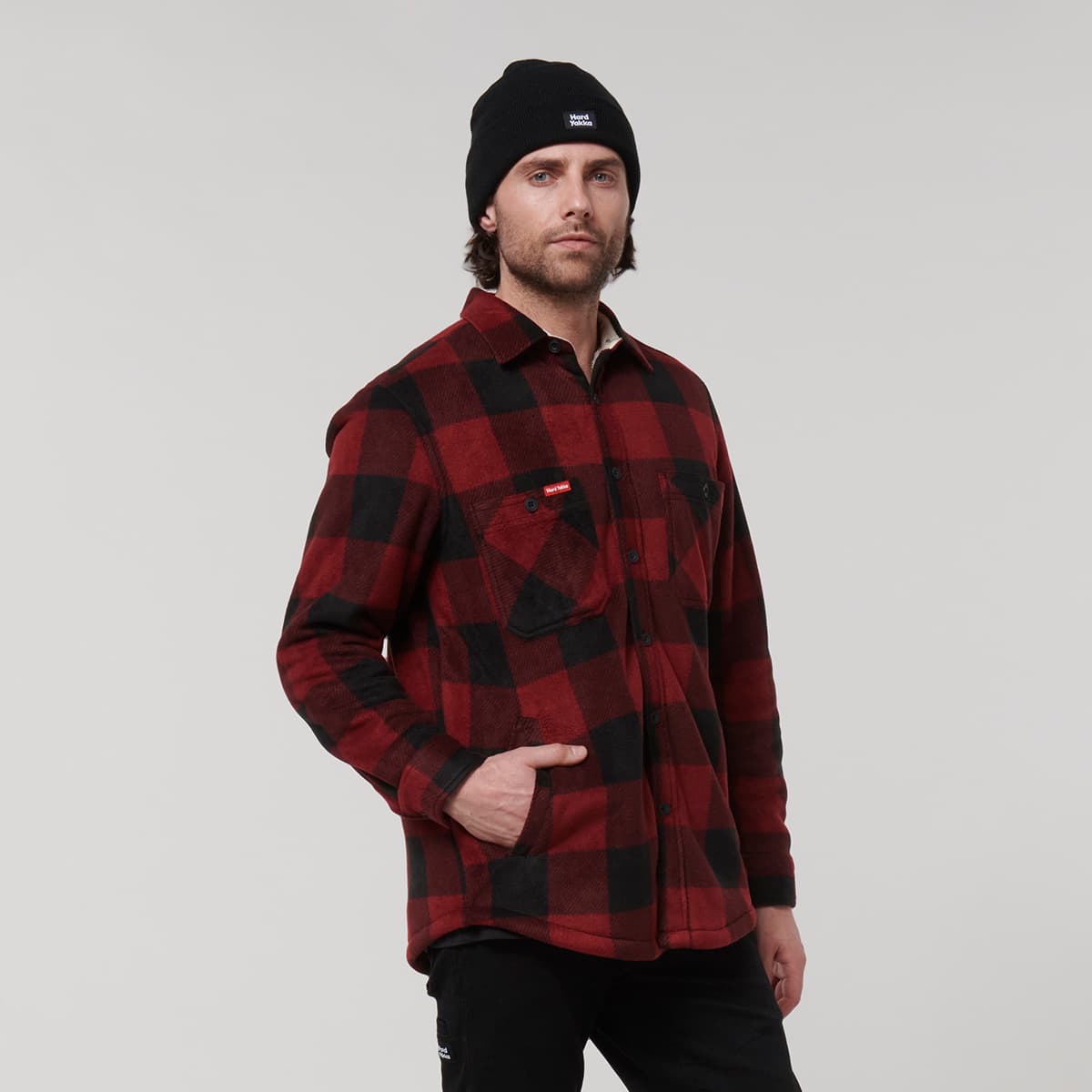 Hard Yakka Legends Sherpa with Beanie (Burgundy)_1